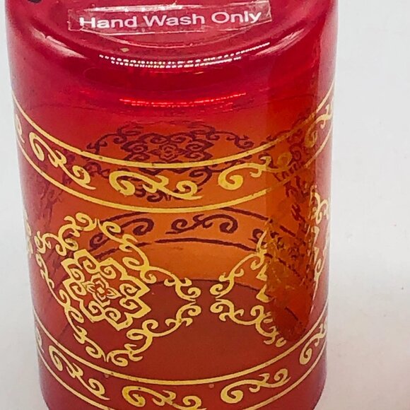 glass cups orange gold embellishment 3.5" set of 2 READ new - Picture 6 of 7